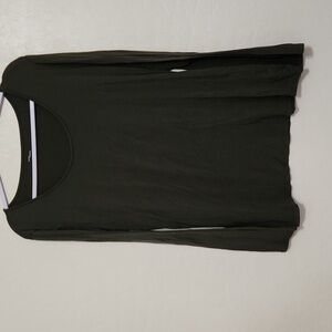 Dark Olive Green Long Sleeve Top